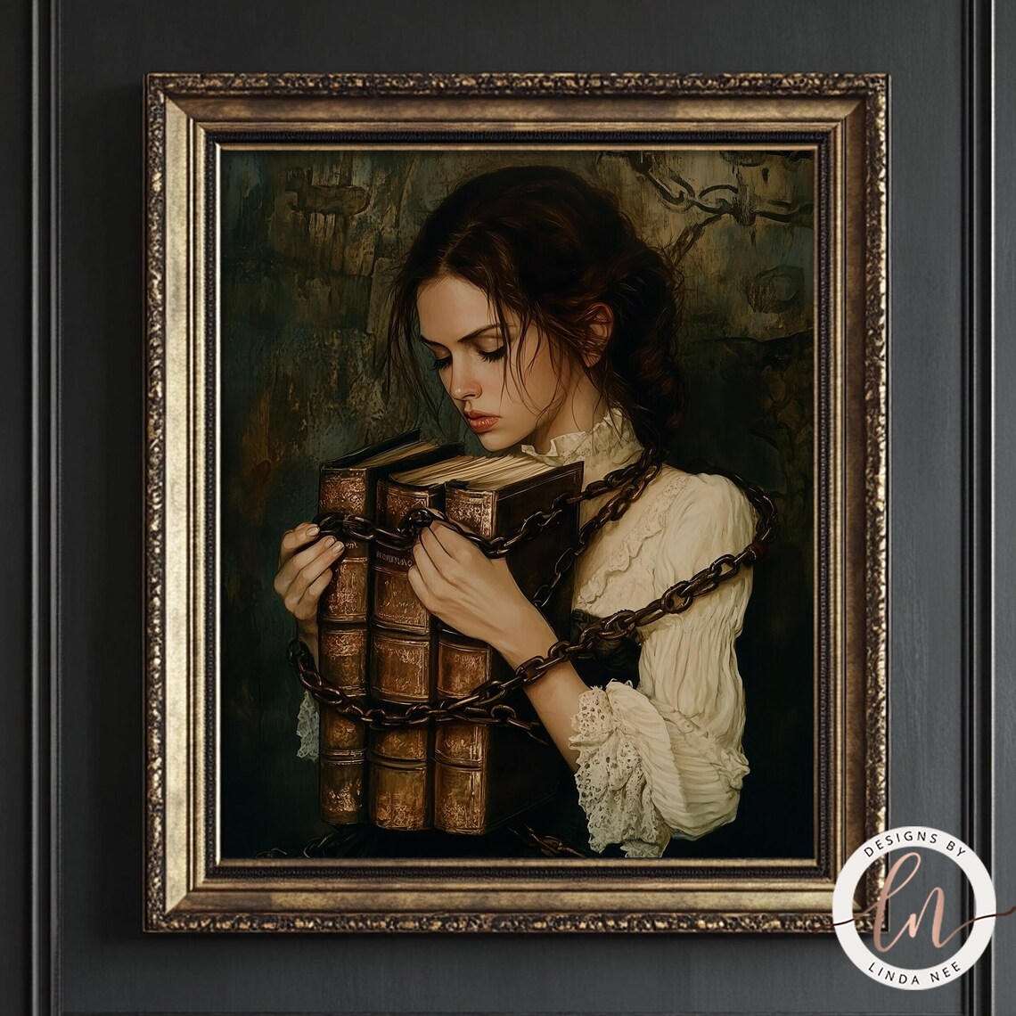 Dark Academia Banned Books, Victorian Woman Art Print - Image 5