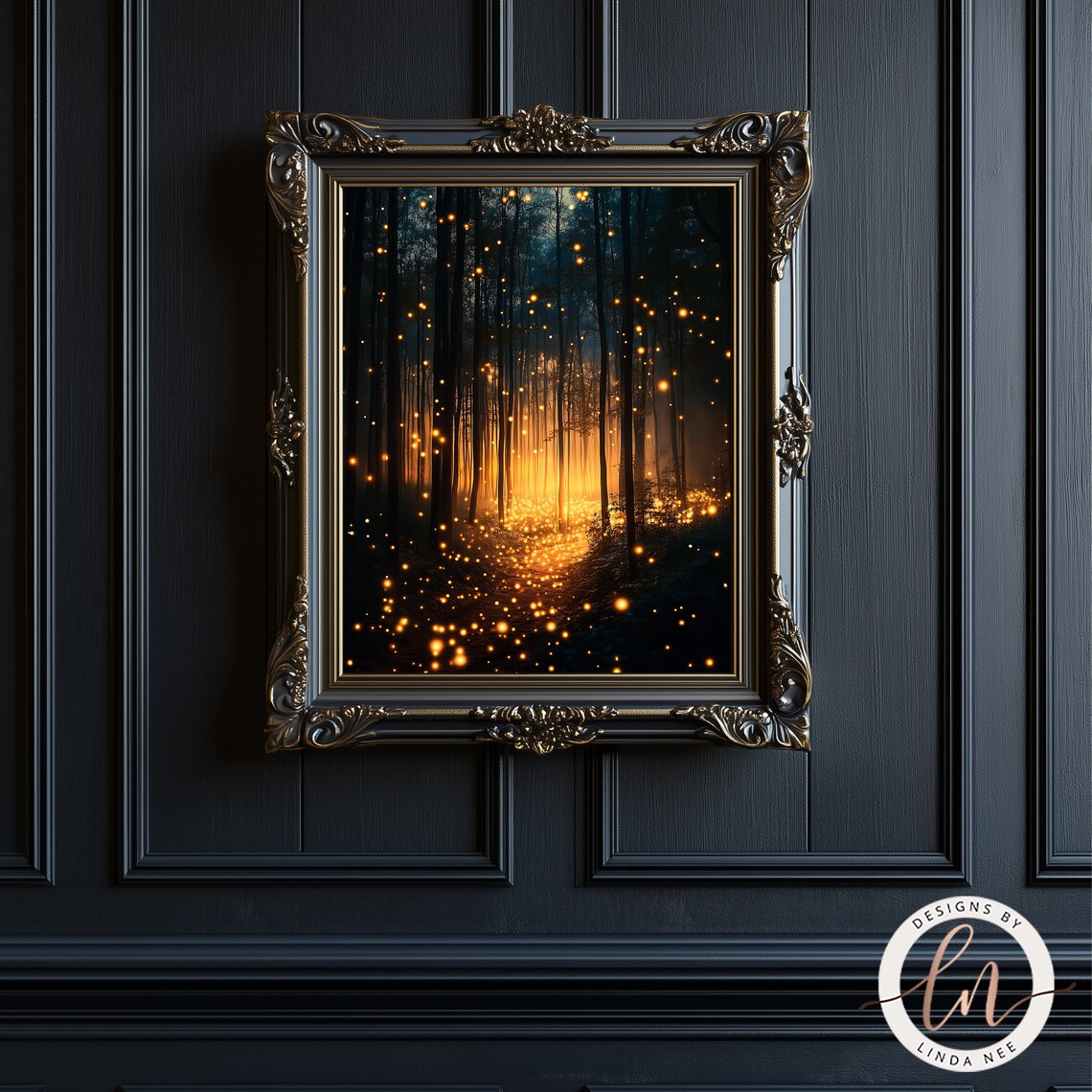 Firefly Magical Forest, Gothic Fantasy Art Print - Image 2