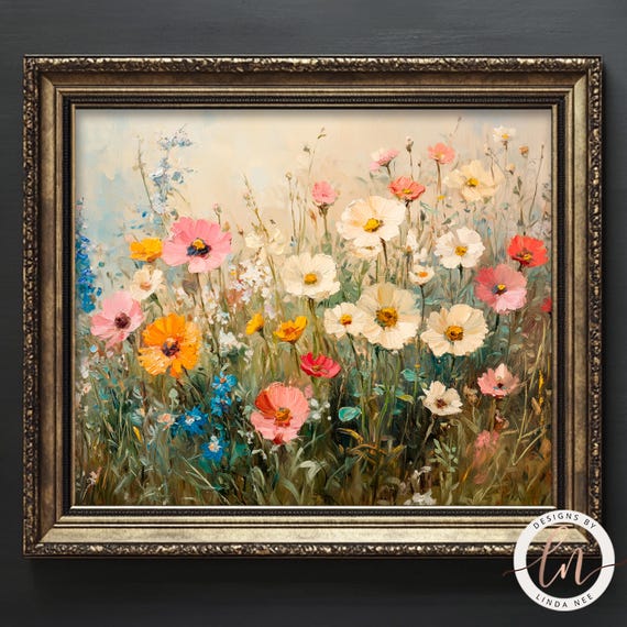 Wildflower Field Floral Decor Wall Art Print