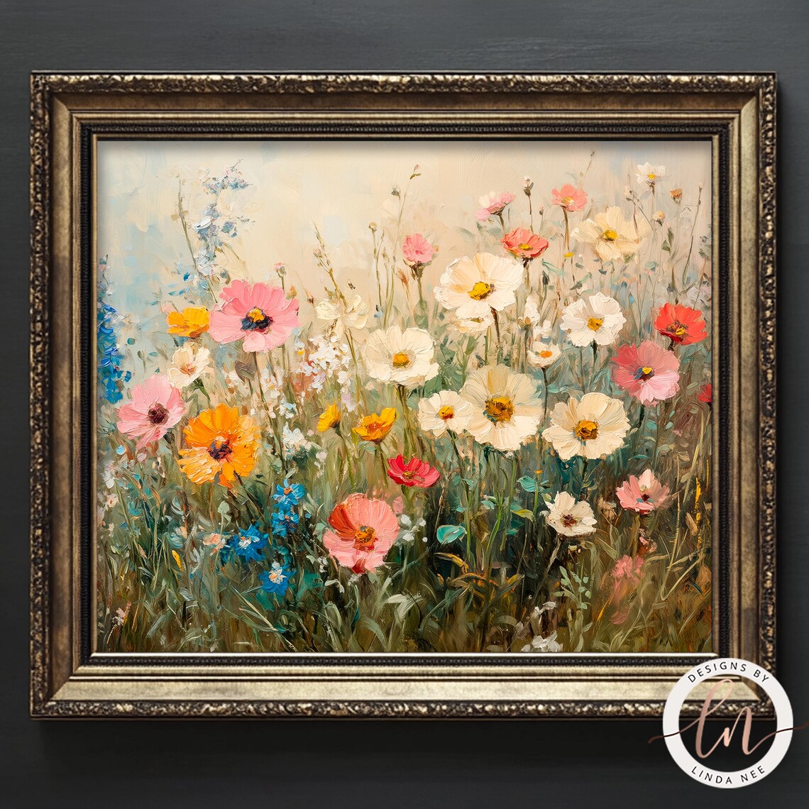 Wildflower Field Floral Decor Wall Art Print