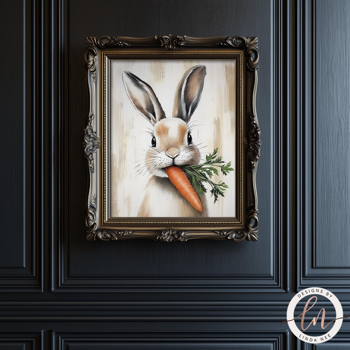 Easter Rabbit Carrot Vintage Poster, Cottagecore - Image 4