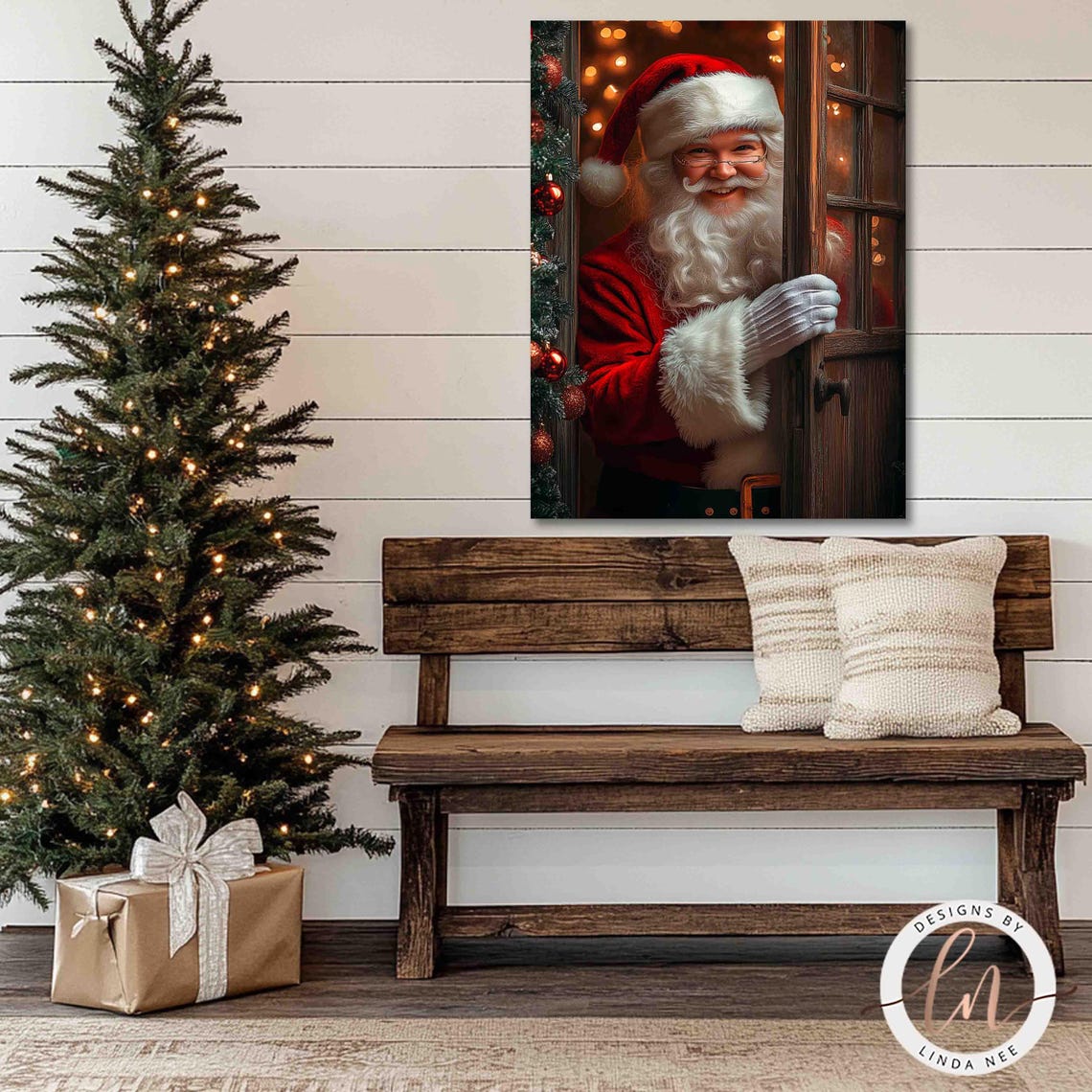 Santa Claus Portrait Print Vintage Christmas Wall Art Santa Oil Painting Print Victorian Dark Academia Winter Holiday 6 Xms049 - Image 3