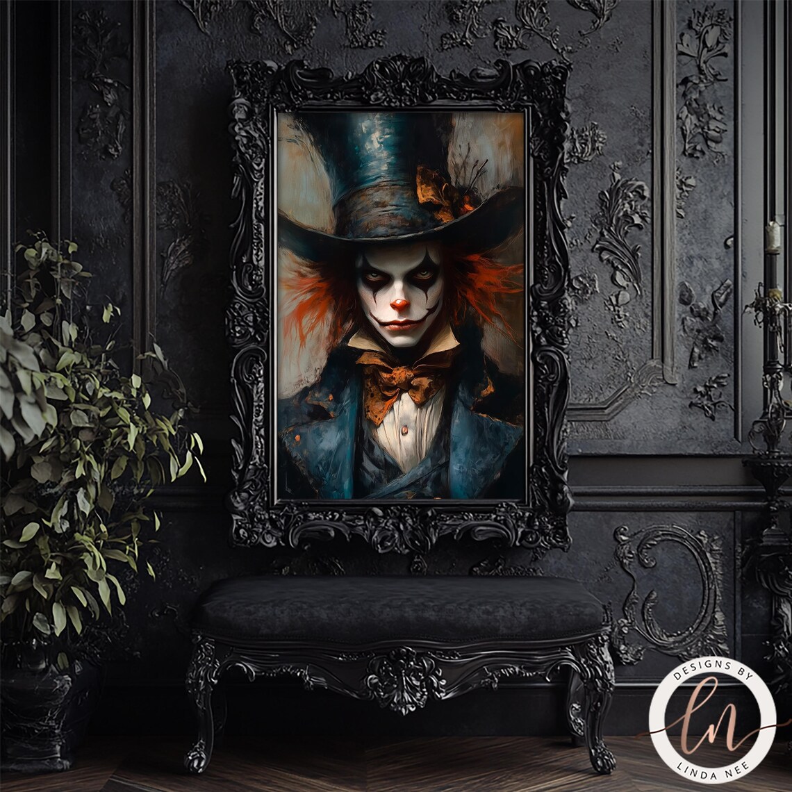 Alice in Wonderland Mad Hatter Portrait, Gothic Art Print - Image 3