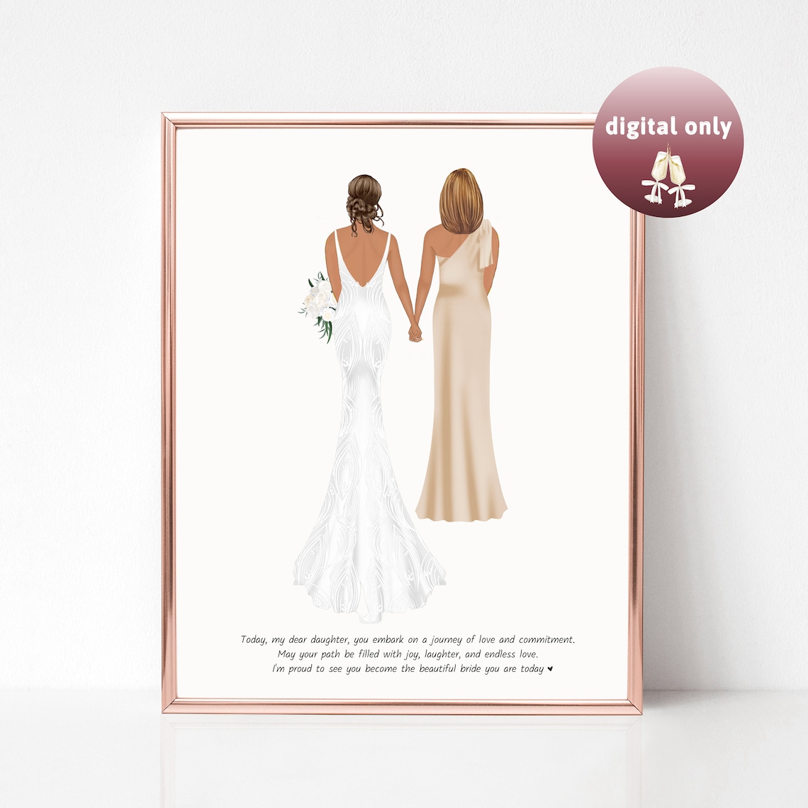 Dear Daughter Mother of the Bride Journey Poem Gift Portrait Poster