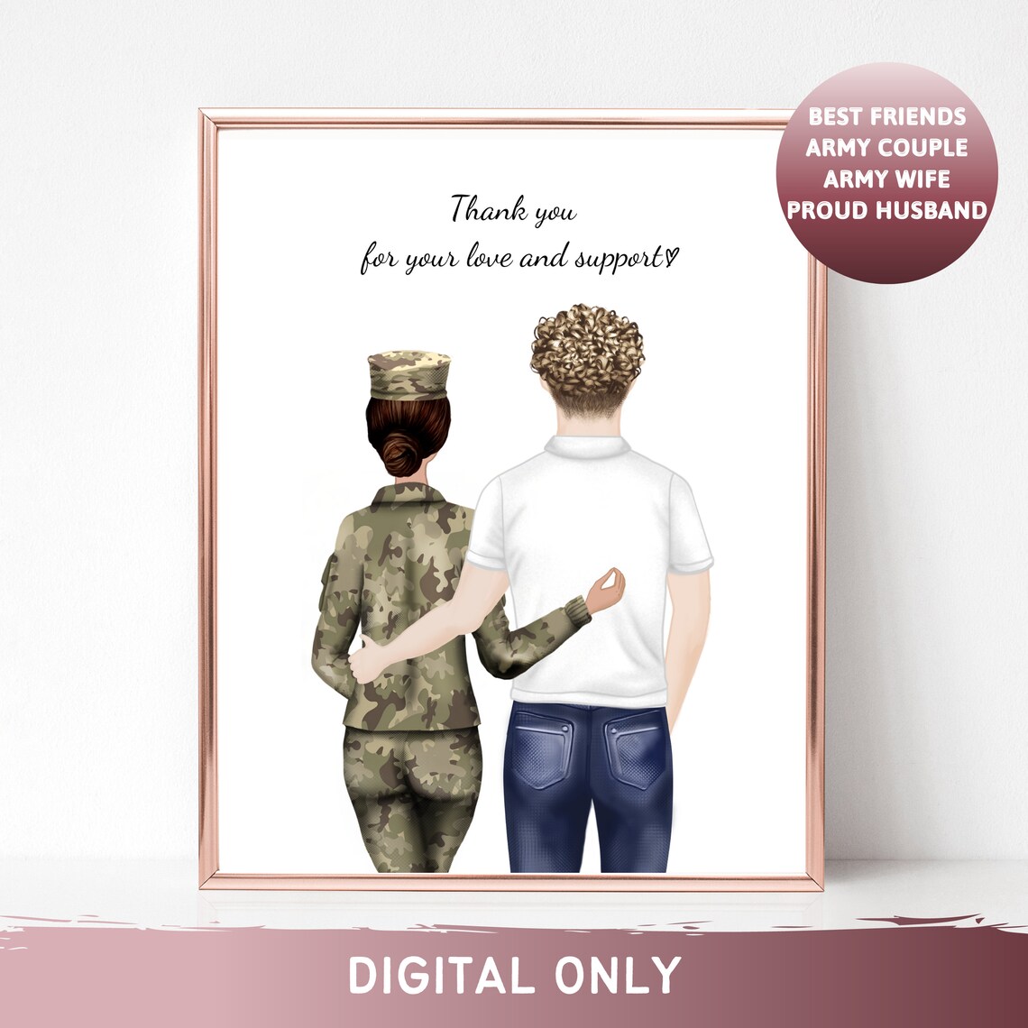 Proud Army Wife And Husband Camo Soldier Couple Thank You Poster