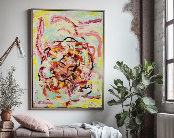 Contemporary Abstract Face Woman Art Print