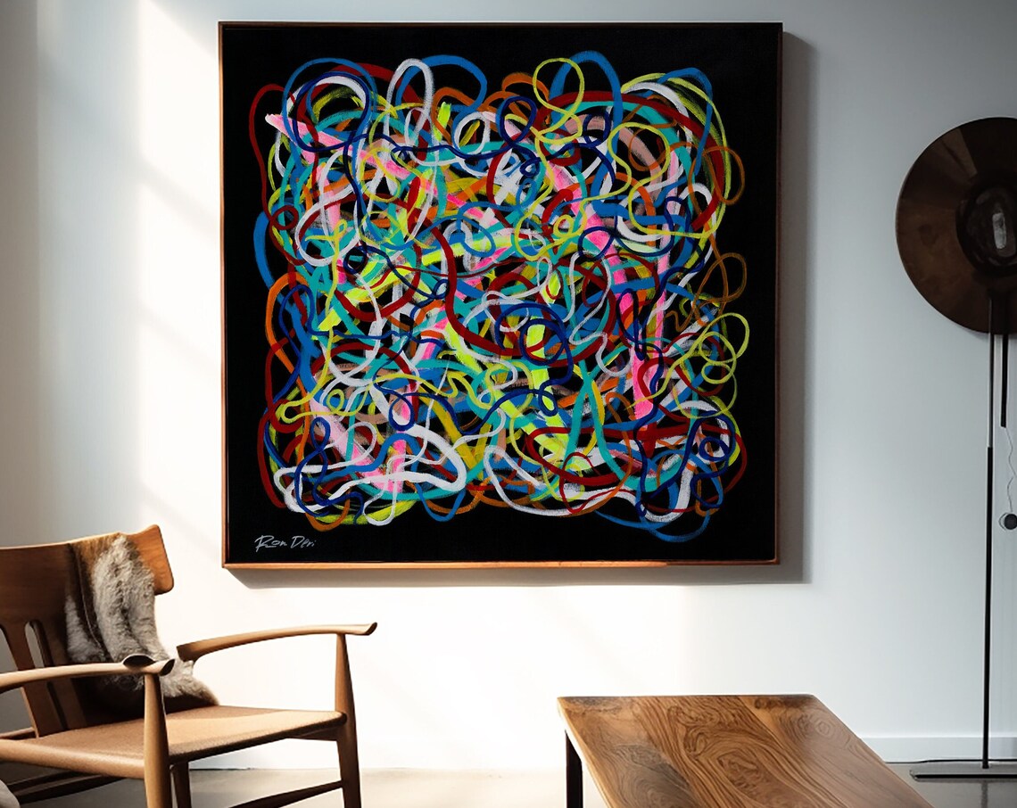 Abstract Intersections Art Print, Colorful Modern