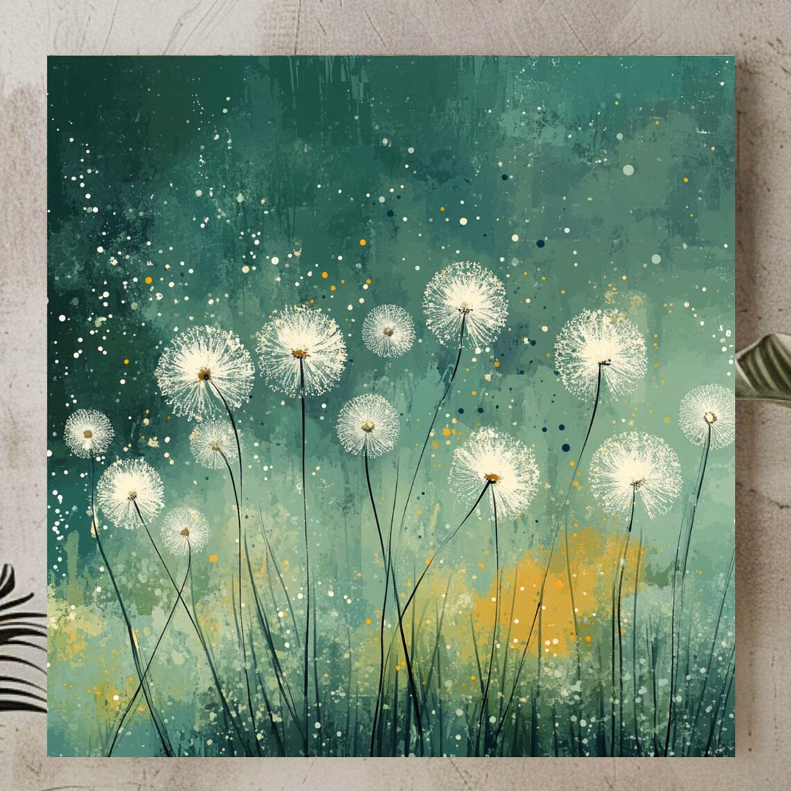 Boho Dandelions Art Print, Nature Wall Decor