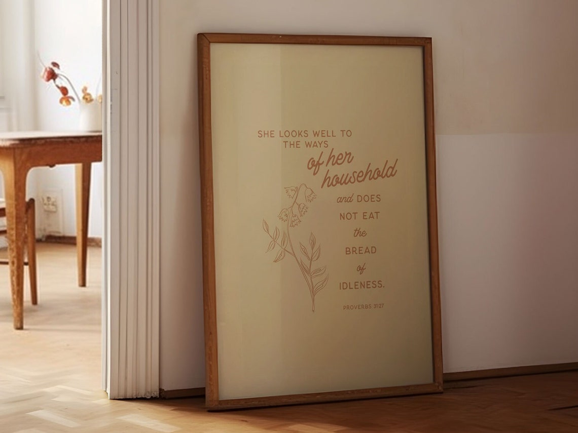 Proverbs 31 27 Bible Verse Wall Art Christian Mothers Day Gift Modern Art For Home Decor Scripture Print Famous Bible Verses Encouragement - Image 3