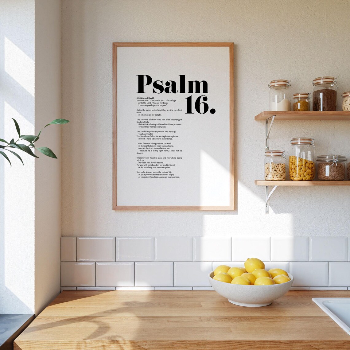 Psalm 16 Bible Verse, Modern Scripture Art Print - Image 3