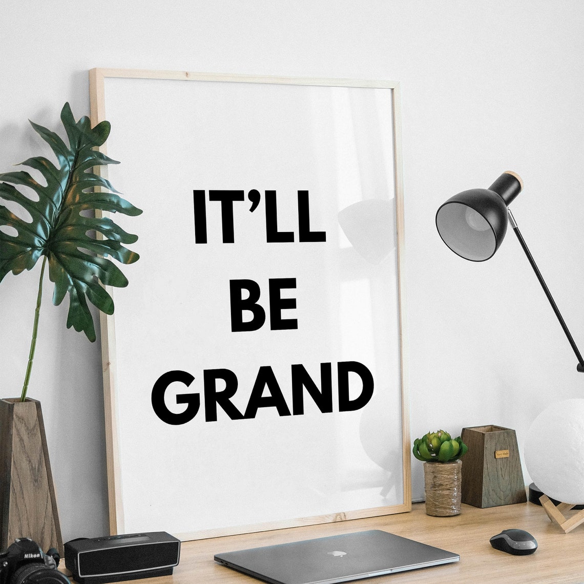 Itll Be Grand Bold Typography Irish Quote Minimalist Art Print