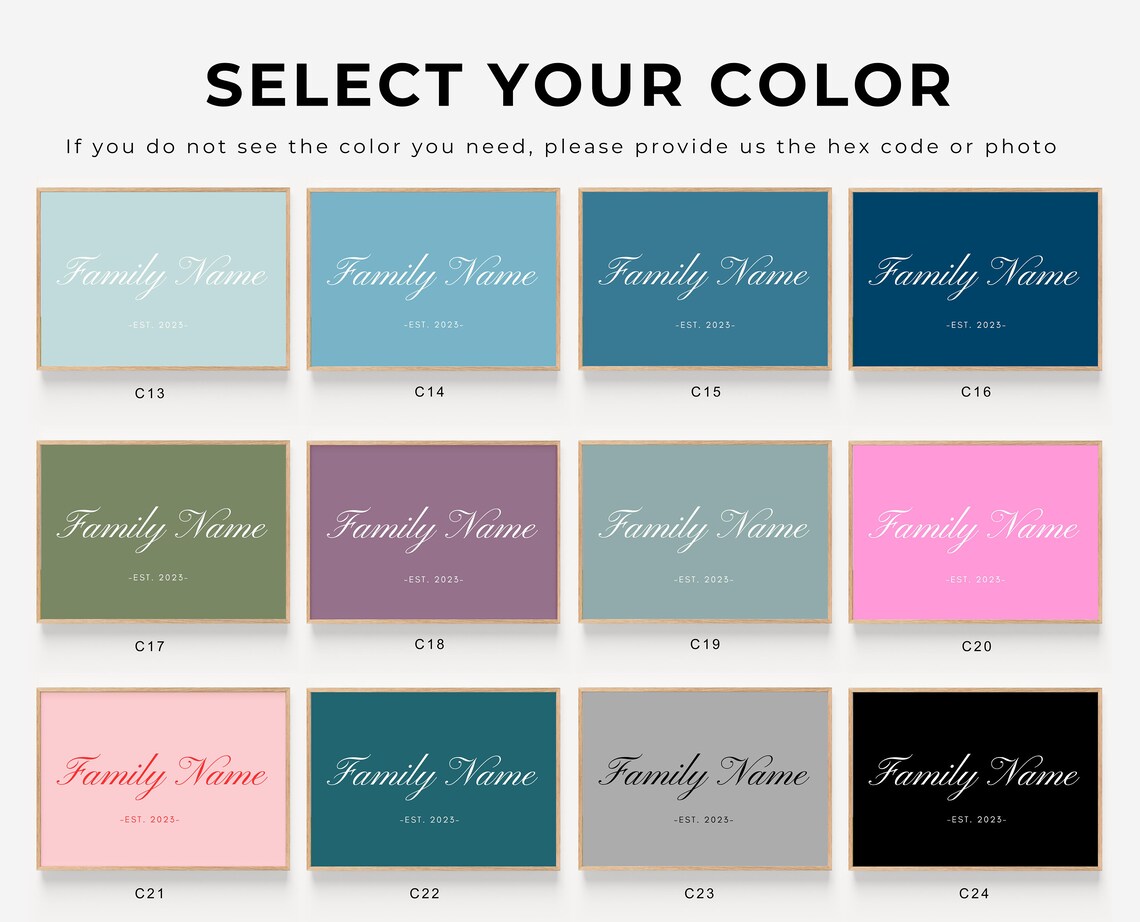 Personalized Family Name Sign Custom Last Name Script Wall Poster - Image 3