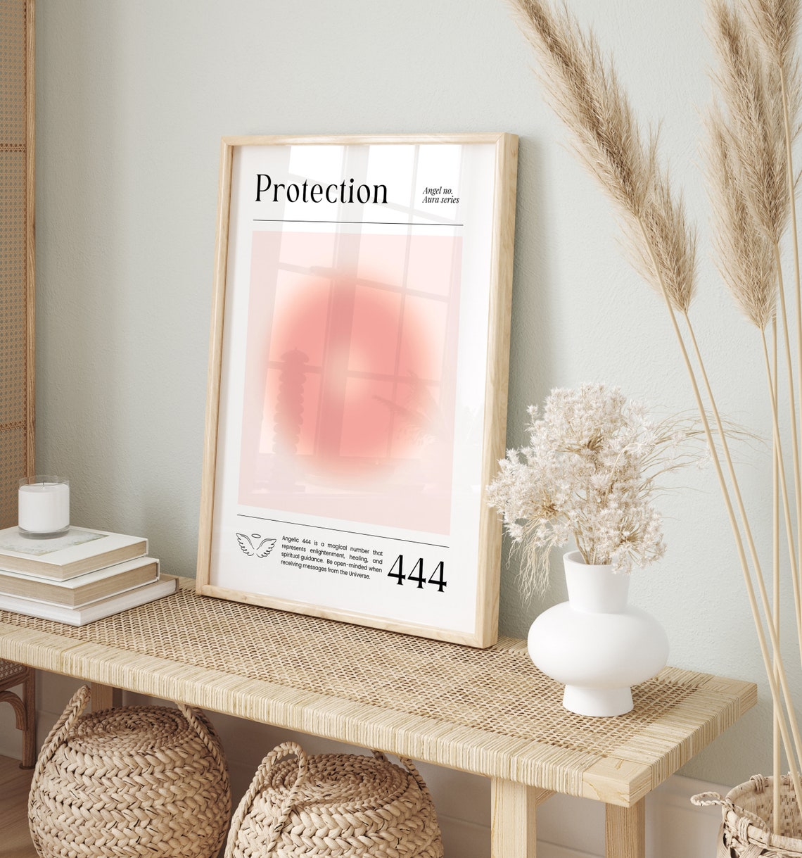 Angel Number 444 Protection Aura Gradient Spiritual Aura Poster - Image 5