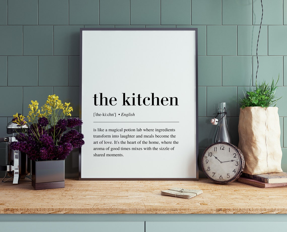 The Kitchen Definition Minimalist Dictionary Typography Wall Poster - Image 3
