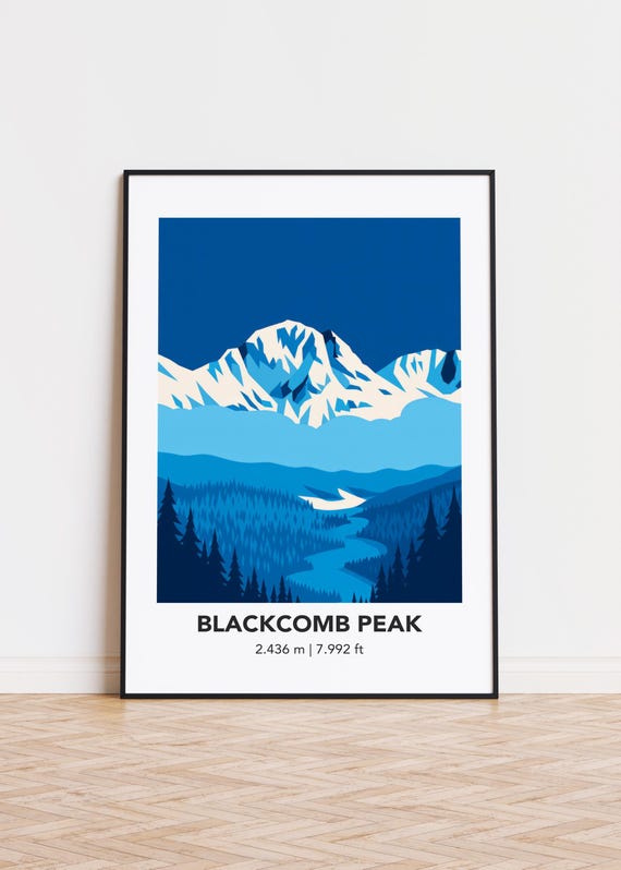 Blackcomb Peak Mountain Print Modern Minimalist Art Poster