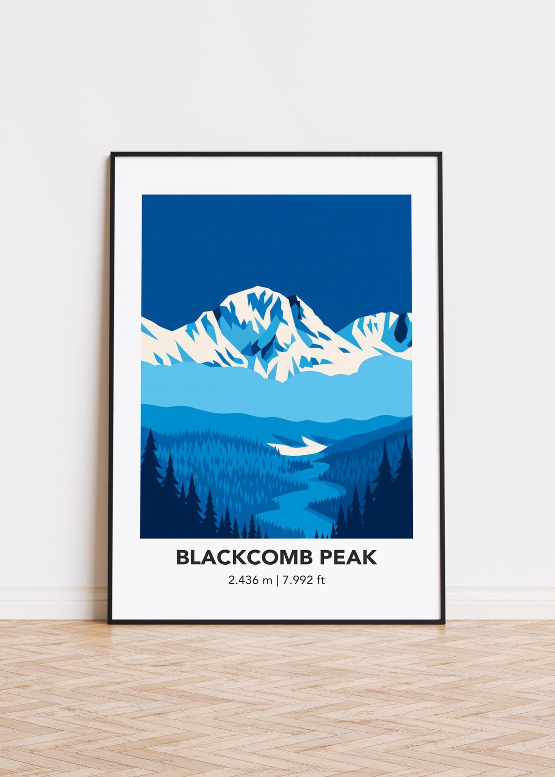 Blackcomb Peak Mountain Print Modern Minimalist Art Poster
