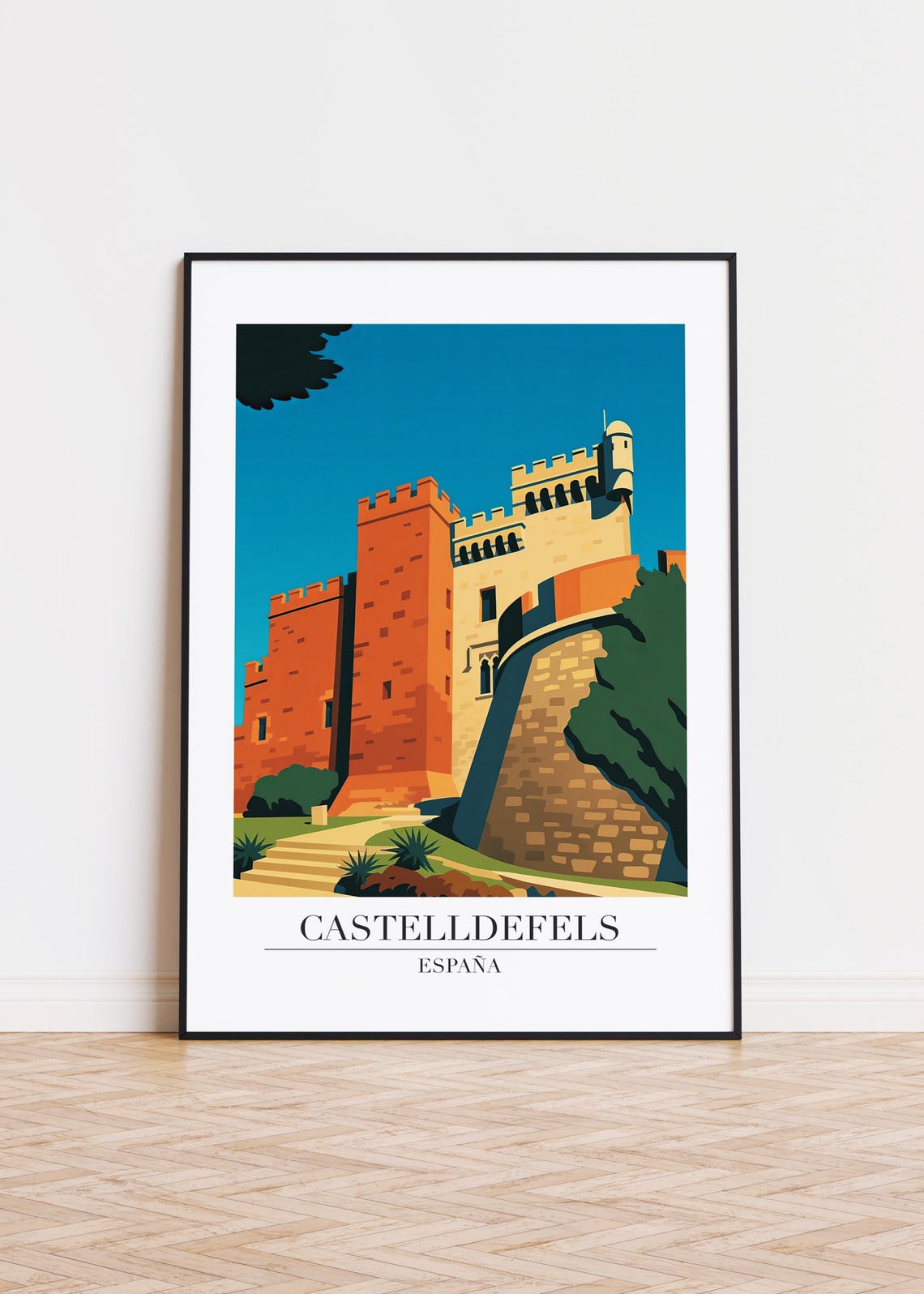 Castelldefels Spain Poster Modern City Art Print