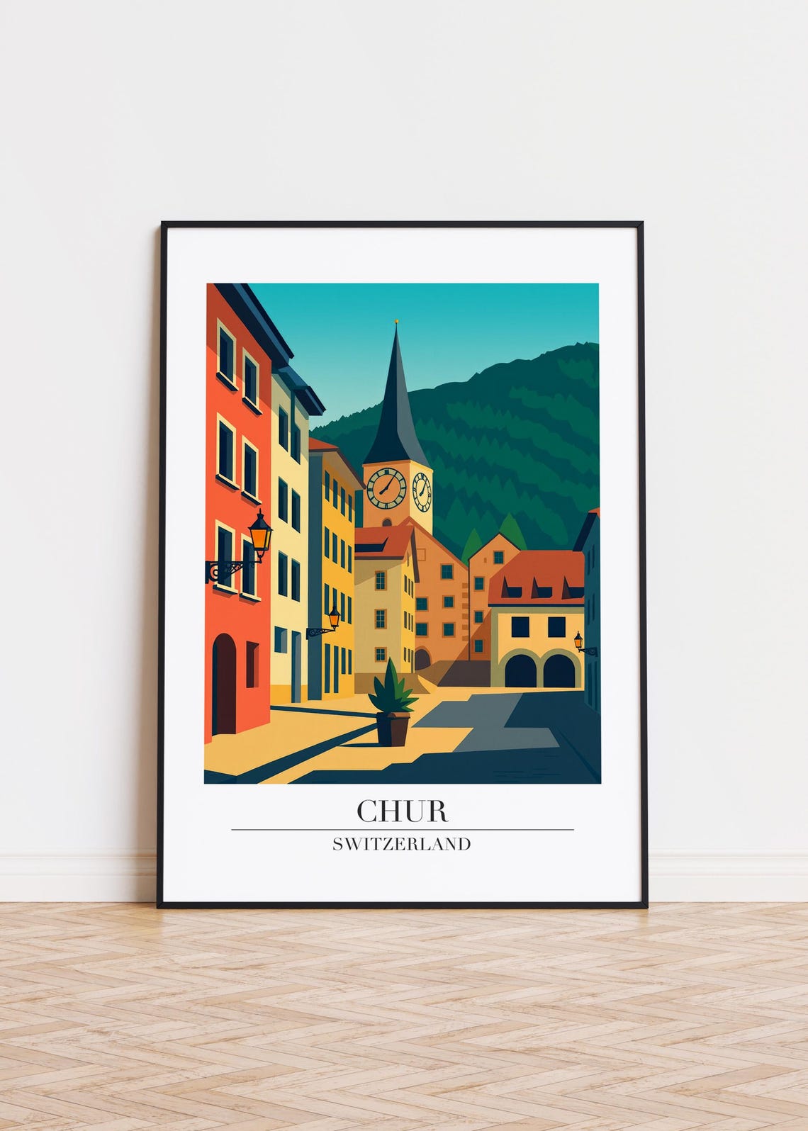 Chur Switzerland Poster Modern City Art Print