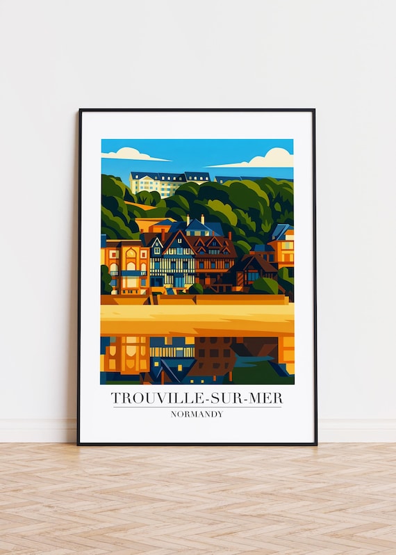 Trouville-sur-Mer Normandy Half-Timbered Houses Reflection Poster