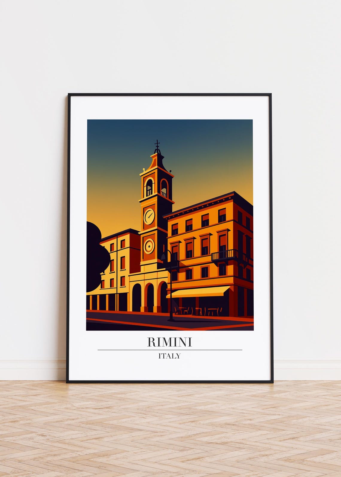 Rimini Italy Poster Modern City Art Print