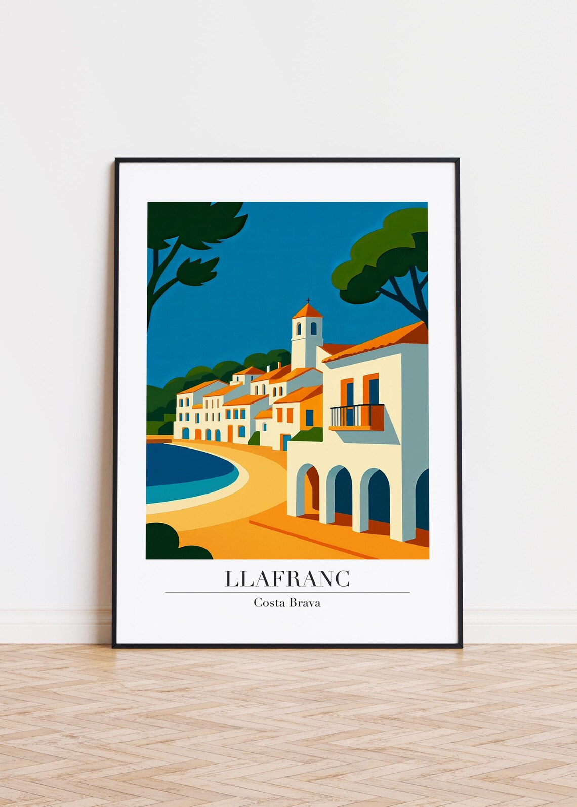 Llafranc Spain Modern Travel Poster