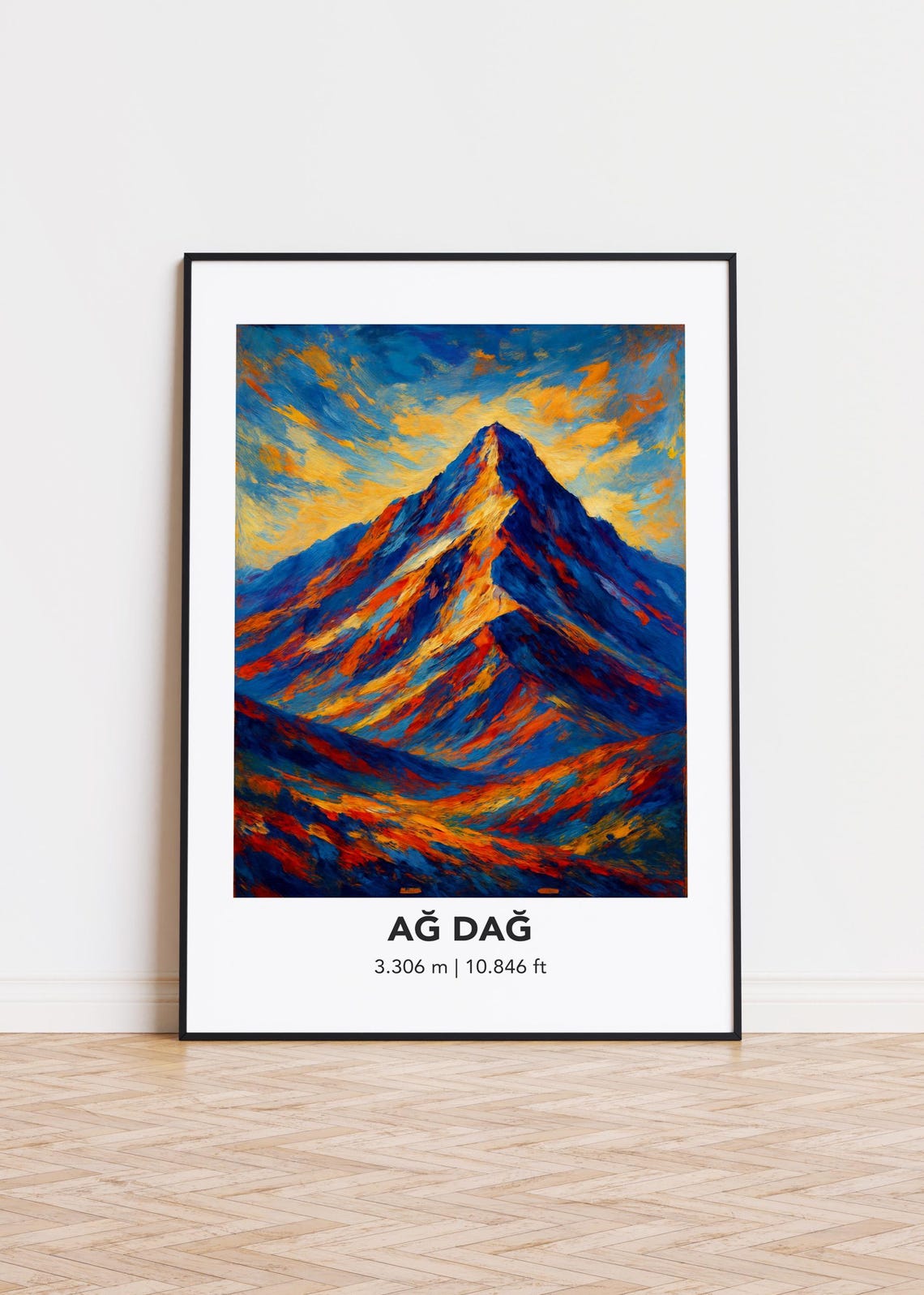 Ag Dag 3306m Colorful Expressionist Mountain Peak Summit Poster