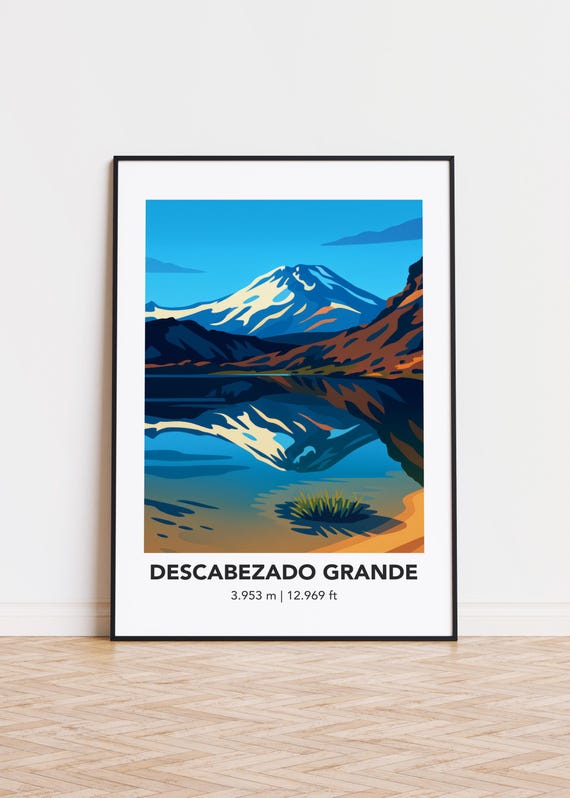 Descabezado Grande Mountain Poster Summit Silhouette Art Print