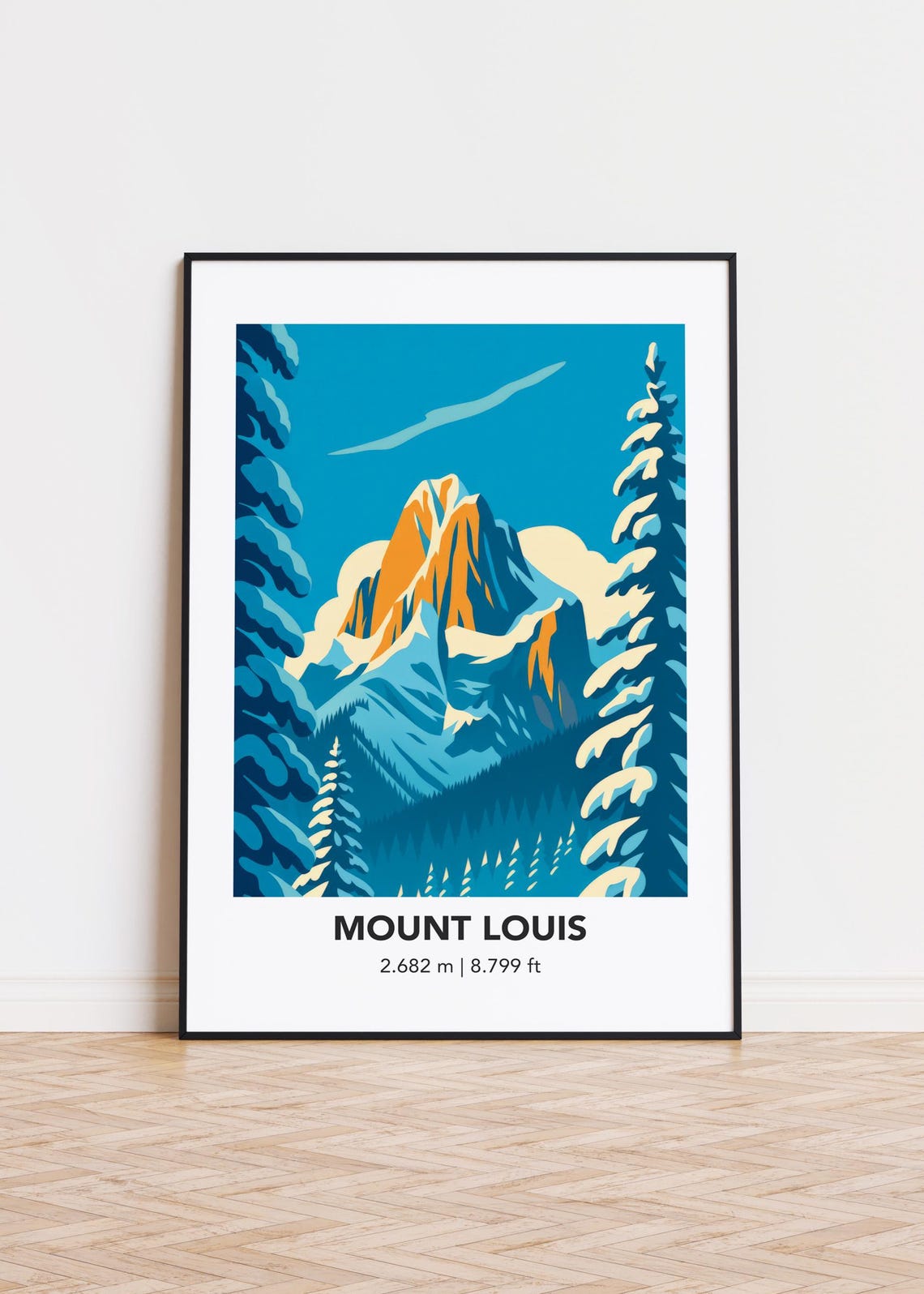 Mount Louis Poster Modern Minimalist Mountain Art Print