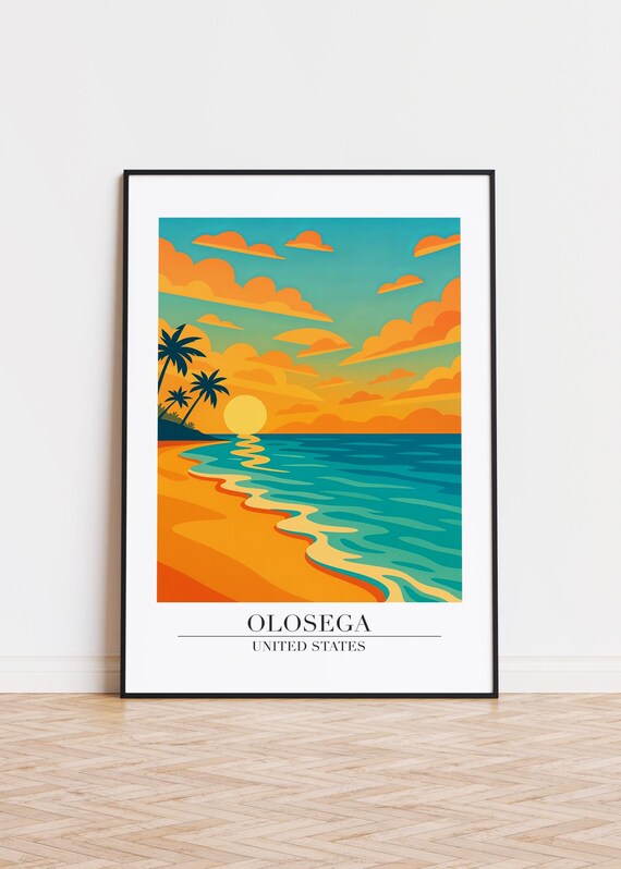 Olosega Illustration Art Print Modern Minimalist Decor