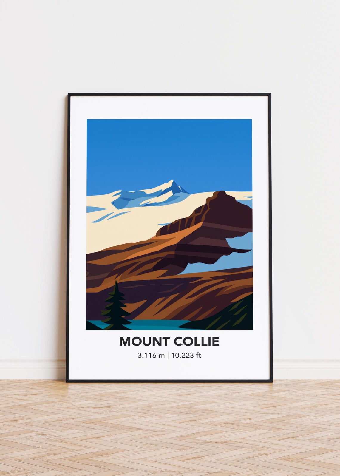 Mount Collie Mountain Illustration Art Print