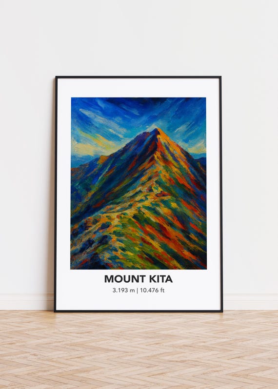Mount Kita Mountain Print Modern Oil Painting Style Art Poster