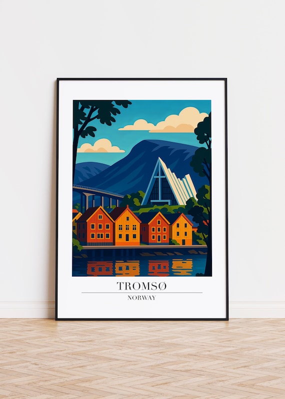 Troms Norway Poster Modern Scandinavian Illustration Art