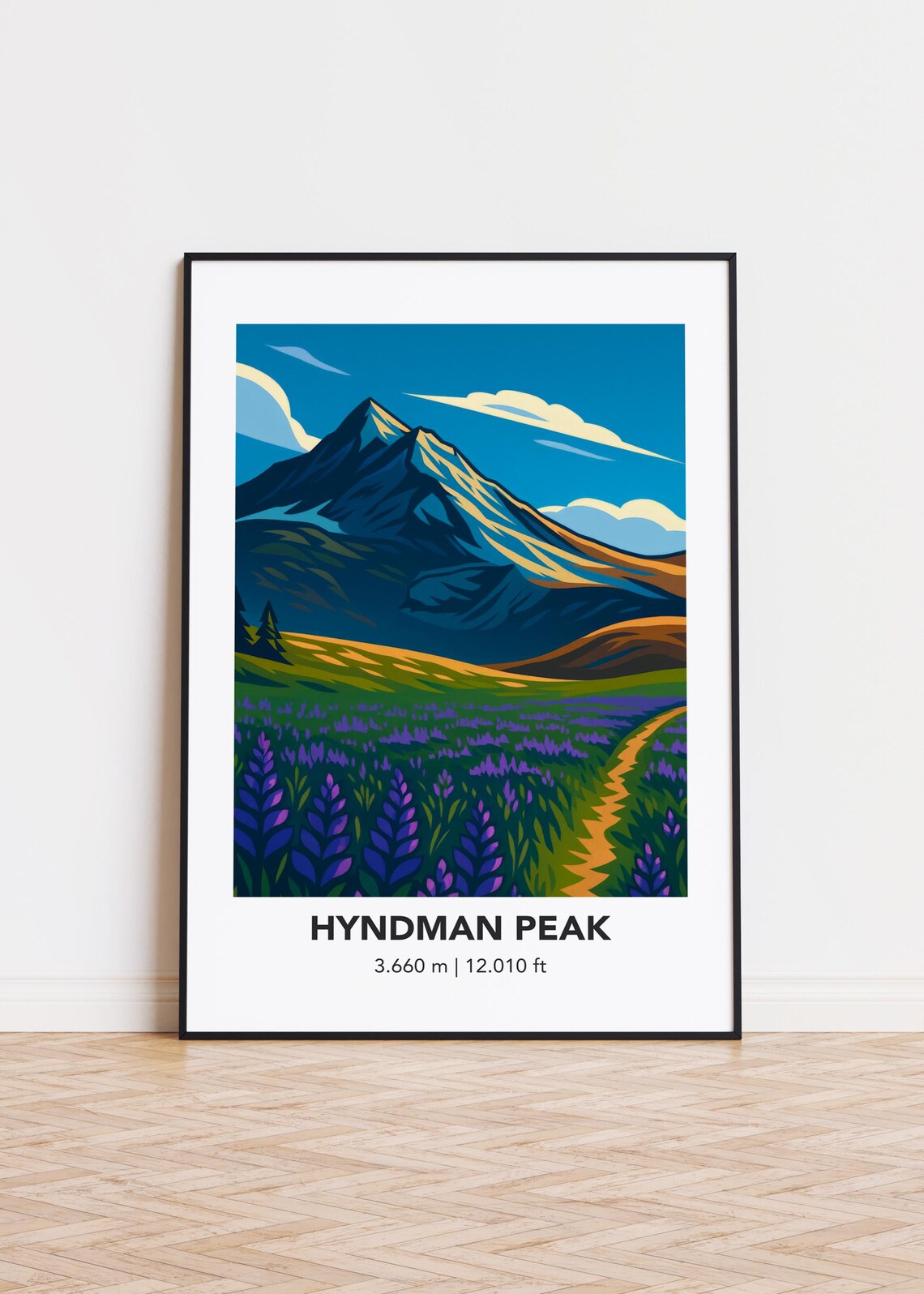 Hyndman Peak Mountain Art Print, Minimalist Decor