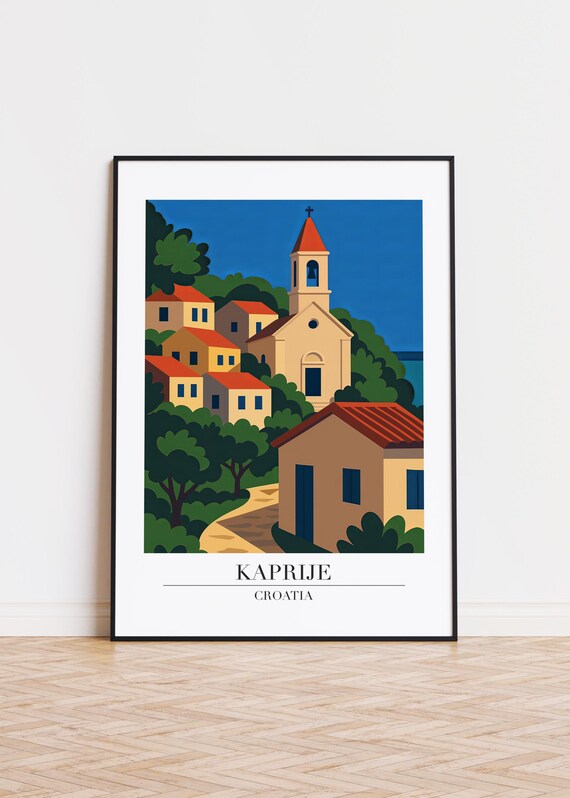 Kaprije Croatia Poster Modern City Illustration Art