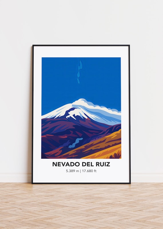 Nevado Del Ruiz Print Mountain Illustration Art