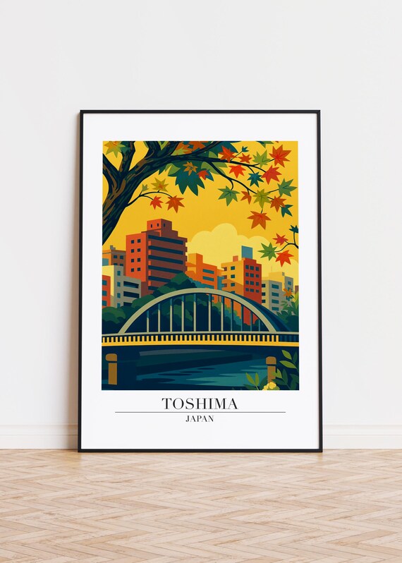 Toshima Japan Poster Modern City Illustration Art