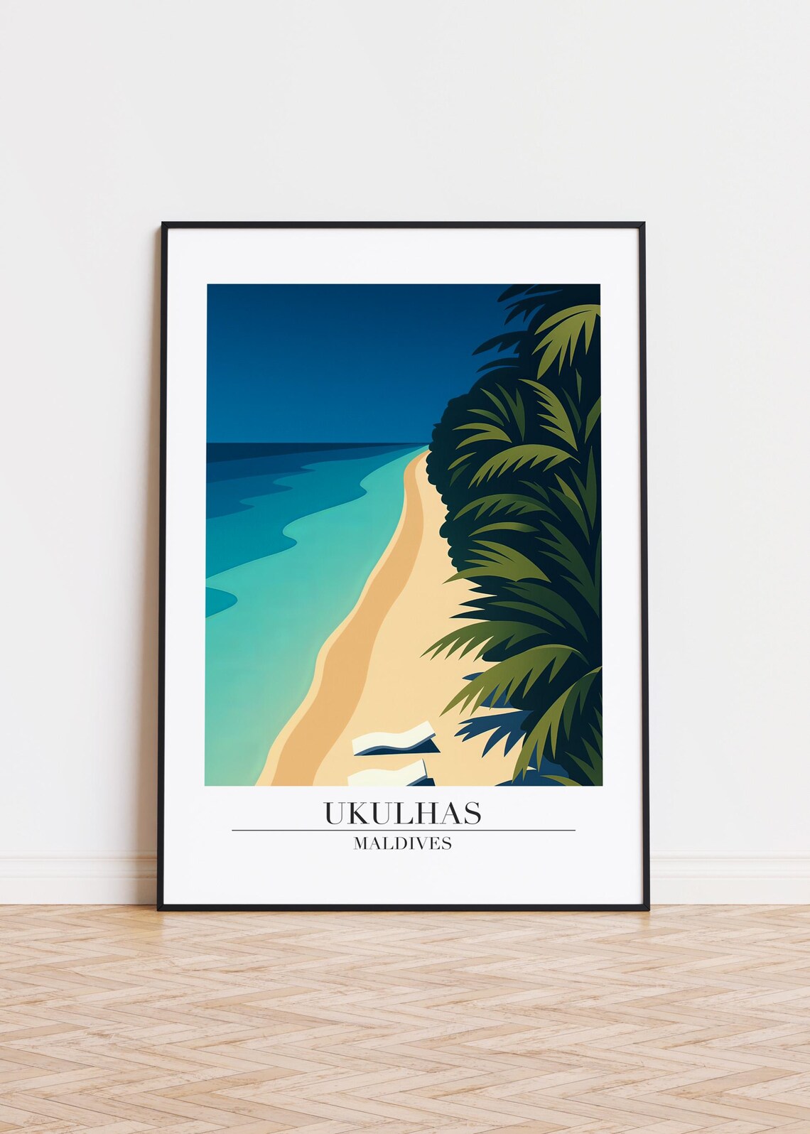 Ukulhas Maldives City Illustration Art Print