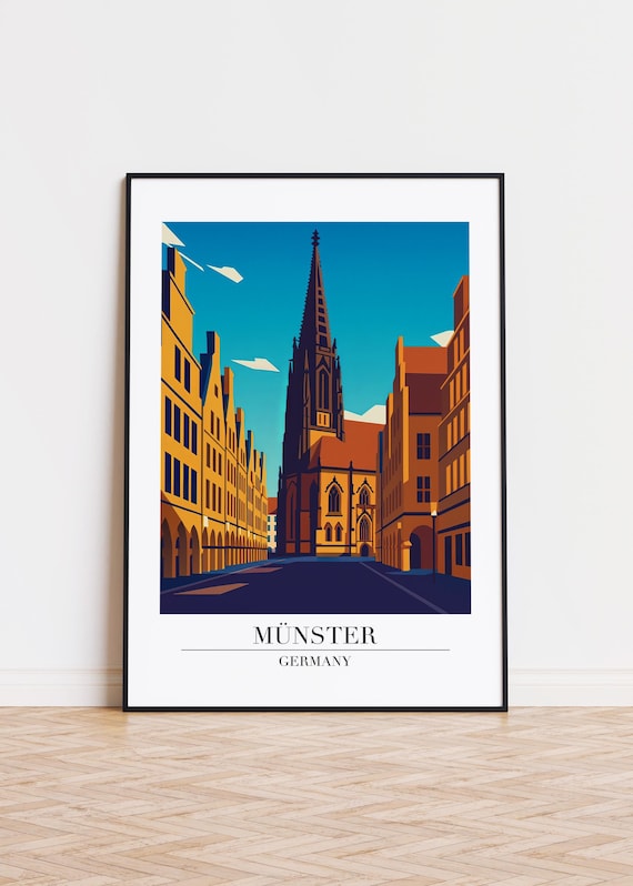 Mnster Germany Poster City Illustration Art Print