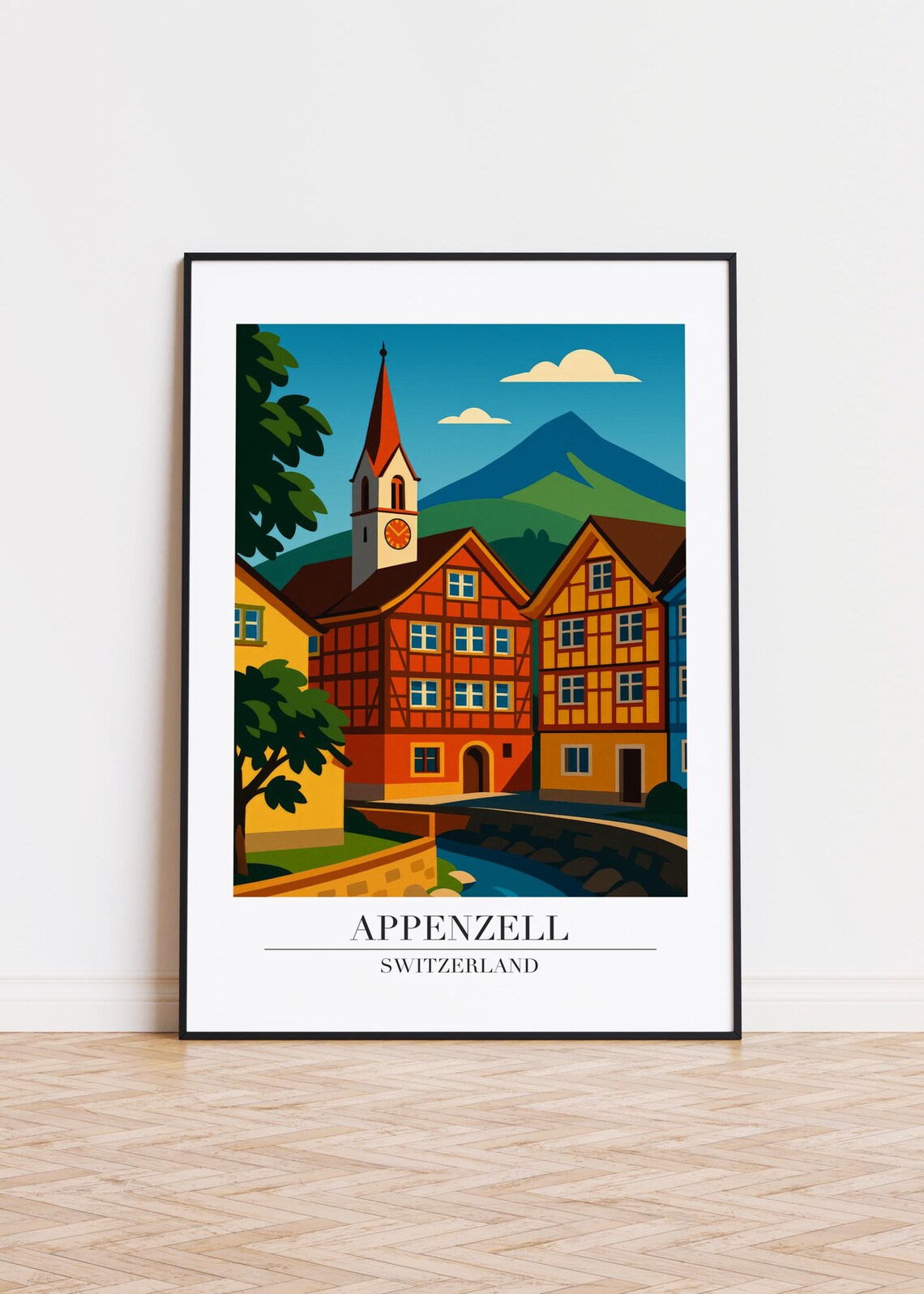 Appenzell Switzerland Modern Travel Poster