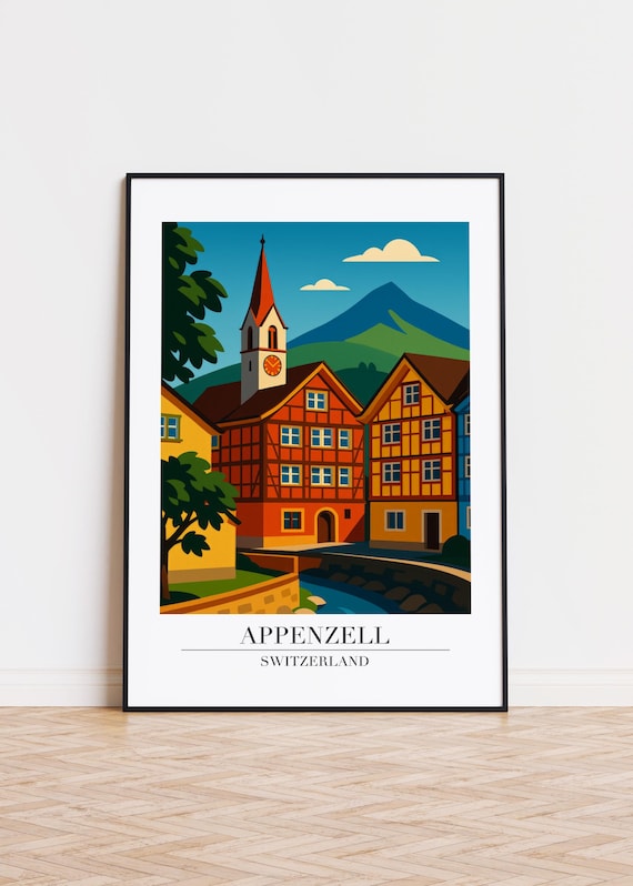Appenzell Switzerland Modern Travel Poster