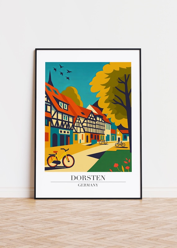 Dorsten Germany Poster Modern City Illustration Art