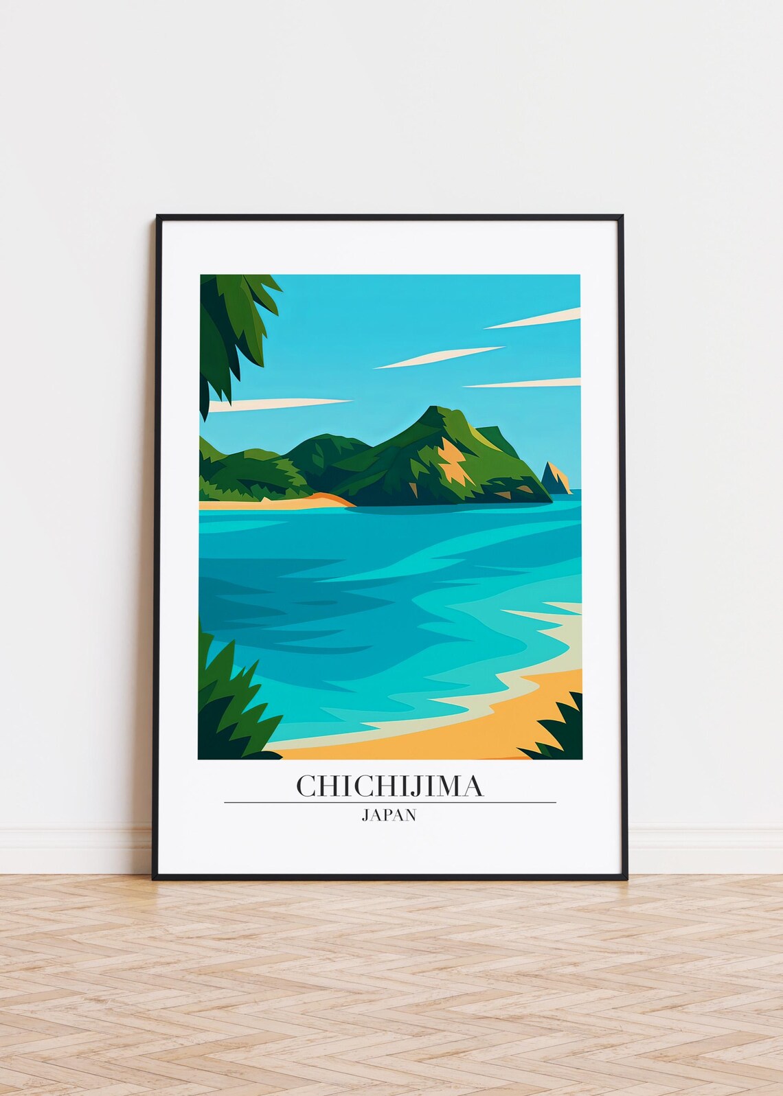 Chichijima Japan Modern Illustration, Travel Poster