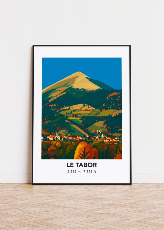 Le Tabor Mountain Print Modern Minimalist Art Poster