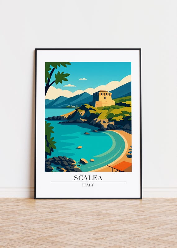 Scalea Italy City Skyline Art Print