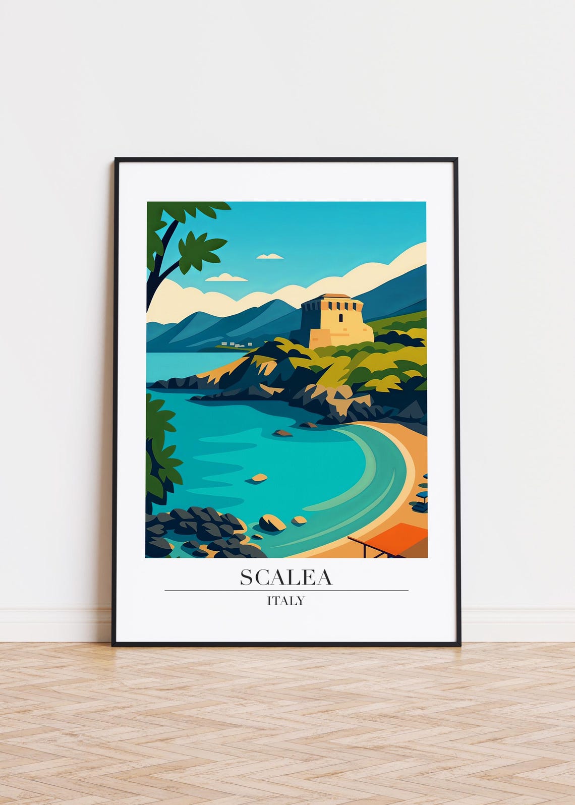 Scalea Italy City Skyline Art Print