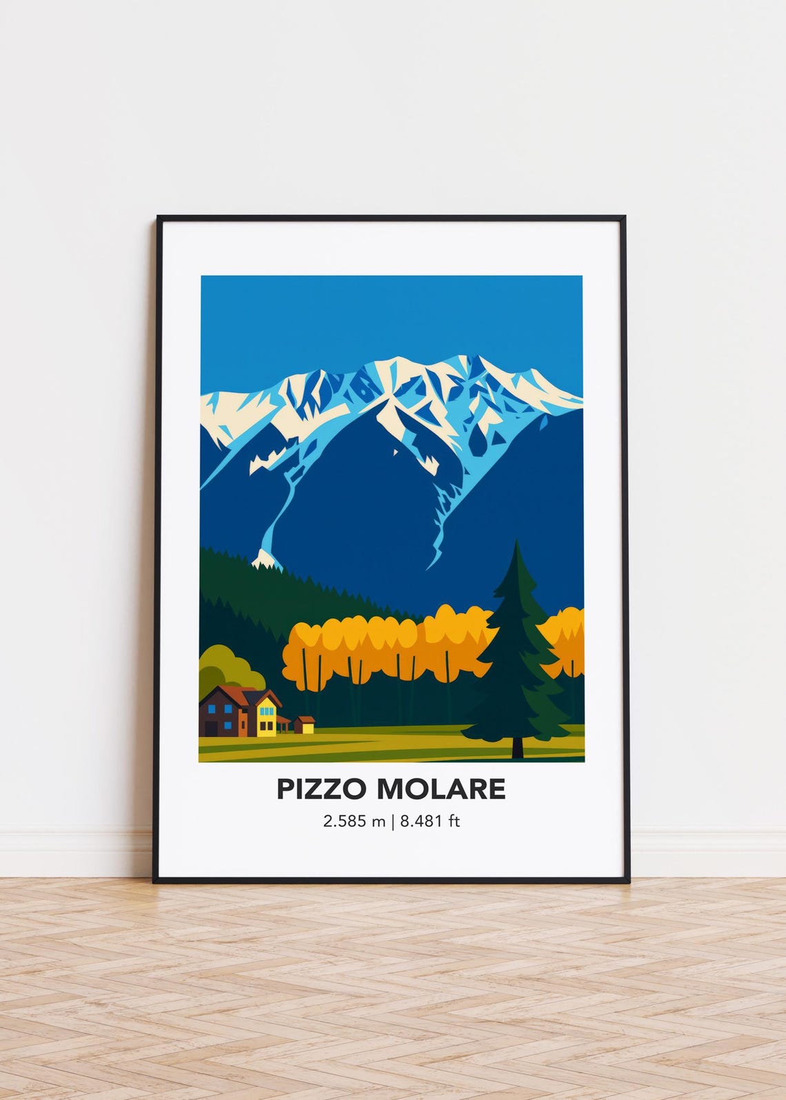 Pizzo Molare Mountain Print Modern Minimalist Art Poster