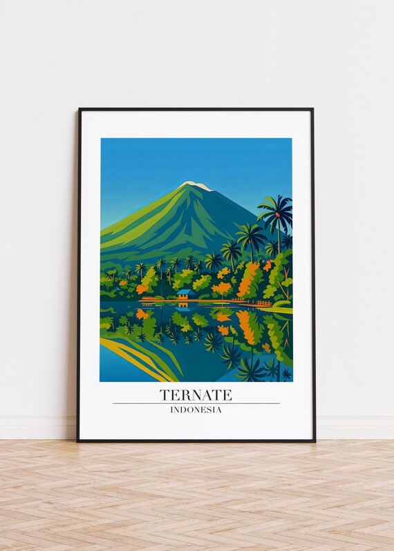 Ternate Indonesia Poster City Illustration Art Print