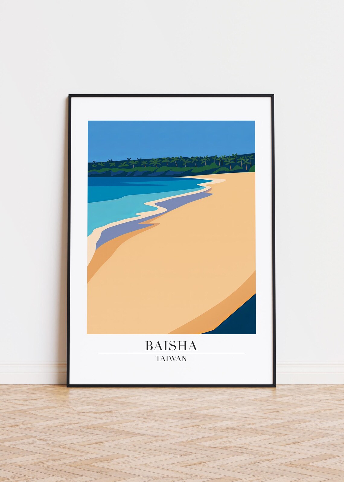 Baisha Cityscape Poster, Taiwan Illustration Art