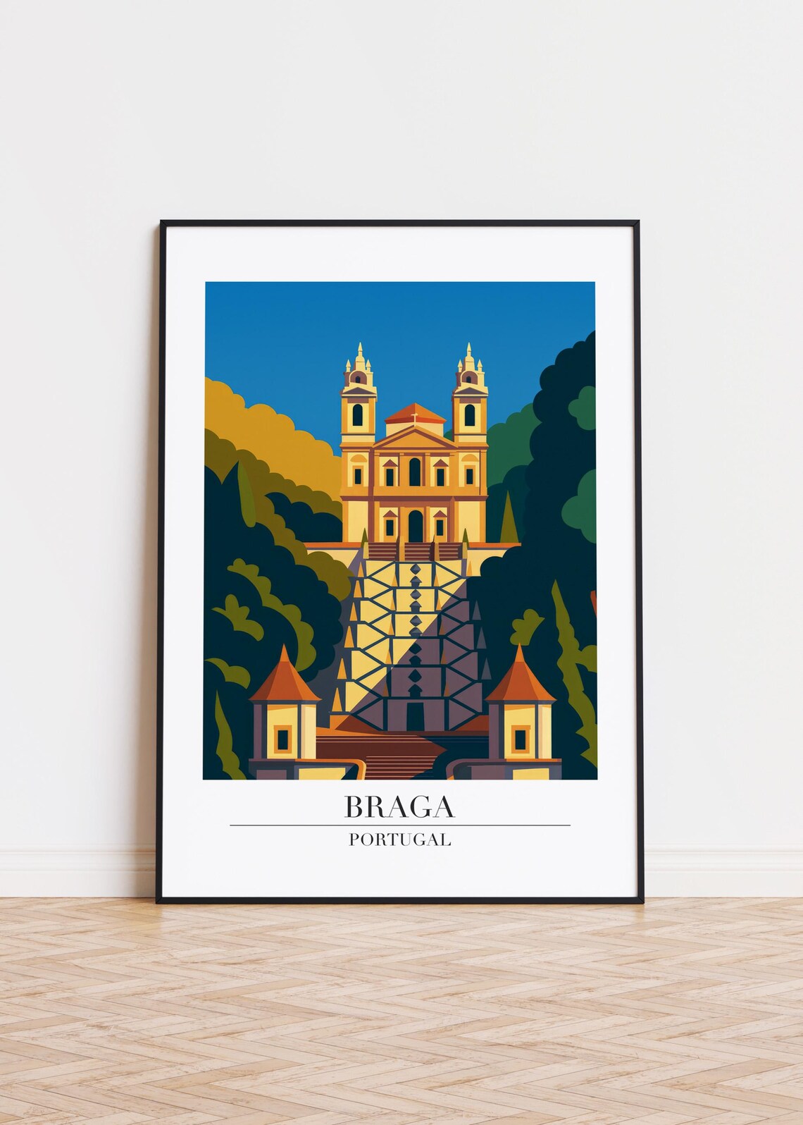 Braga Spain Modern City Illustration Travel Poster