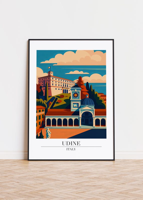 Udine Poster Print Illustration Art Italy